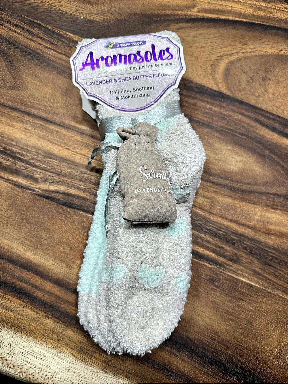 Aromasoles Lavender & Shea Butter Infused Socks Lavender Infused Socks 2-Pair